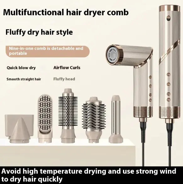 High-Speed Hair Dryer Nine-In-One Hot Air Comb